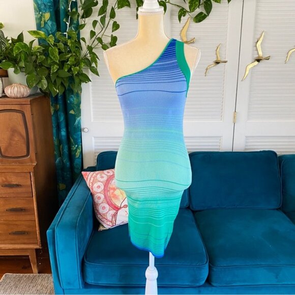 Urban Outfitters | UO Jax One Shoulder Mini Dress Ribbed Sweater Knit New Medium - Picture 3 of 16